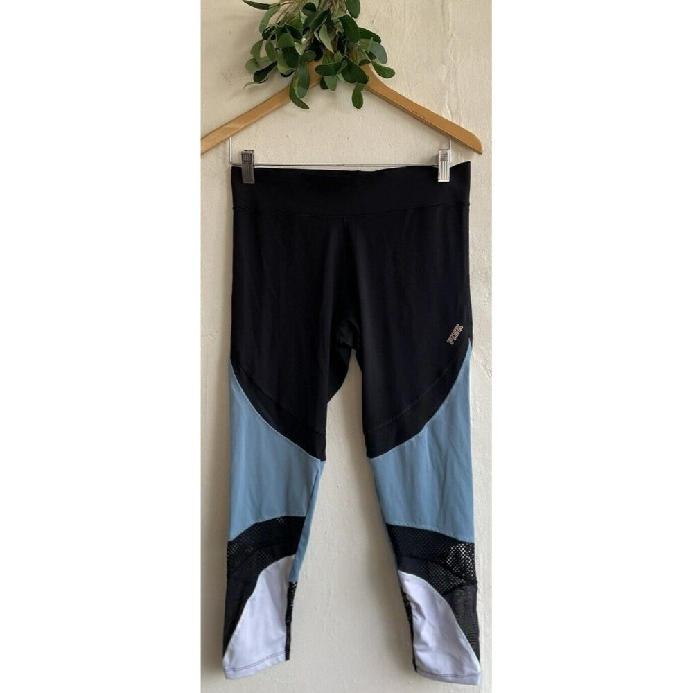 COPY - Pink Victoria Secret Ultimate Leggings Medium Black White Blue Mesh Stre…
